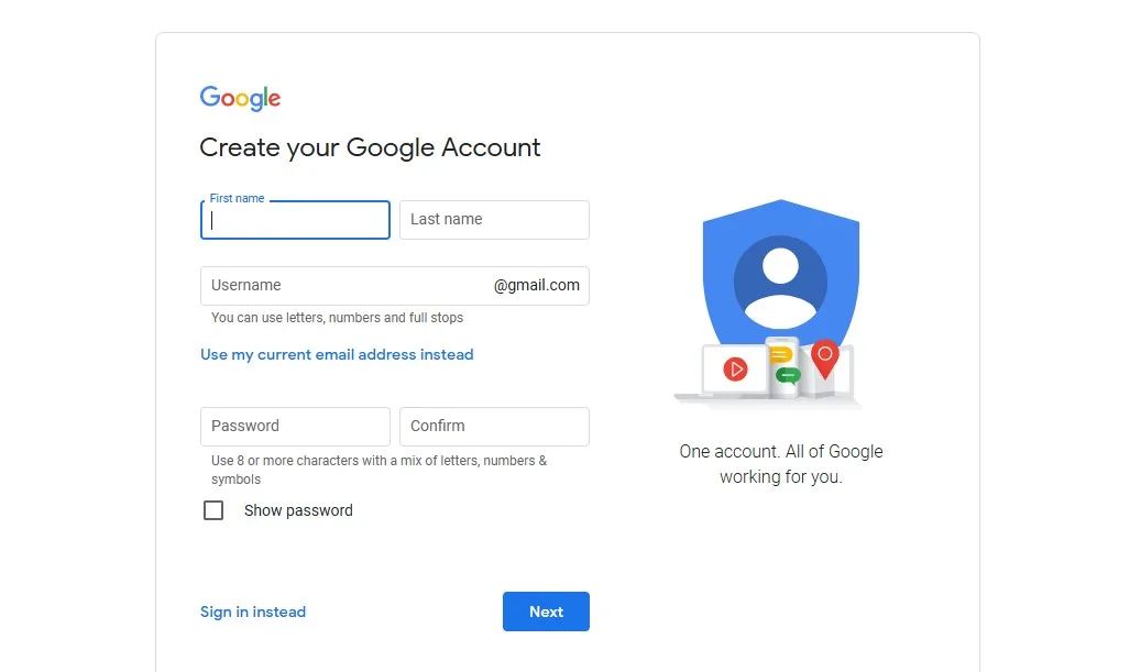 Create Google Account