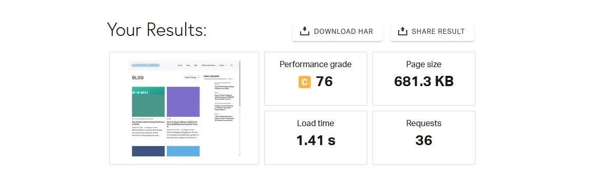 pingdom review result